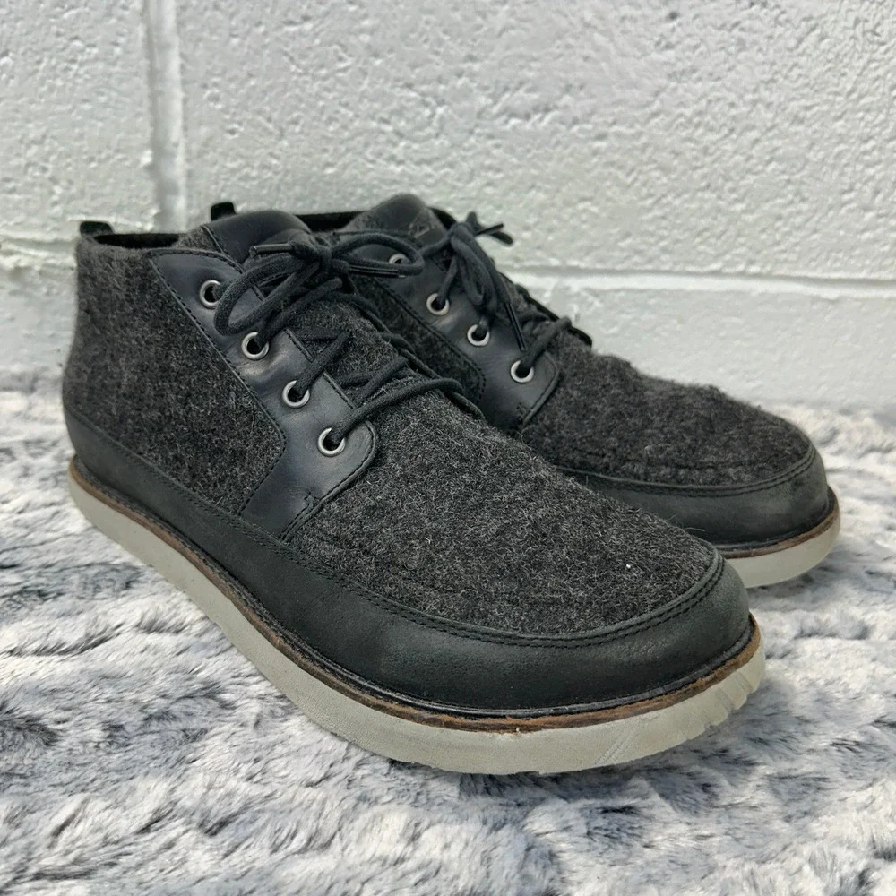 Altra Smith Boot Black Charcoal Wool Leather Zero Drop / Mens 10.5